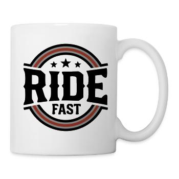 Ride Fast Abzeichen Logo - Tasse - Weiß - Rechts