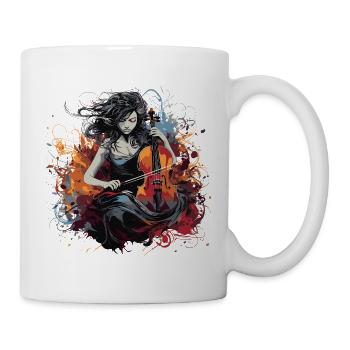  Cellospieler Cellist-Musikerin - Tasse - Weiß - Rechts