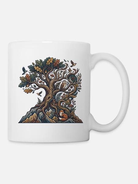 Waldbaum der Nachtwesen - Tasse - Weiß