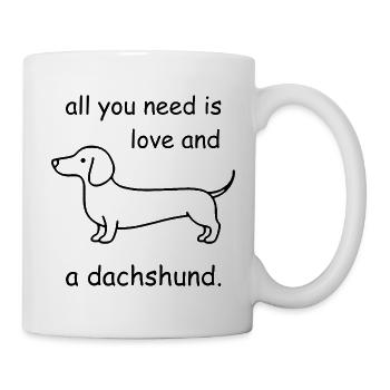 All You Need Is Love & Dackel – Comic - Tasse - Weiß - Rechts