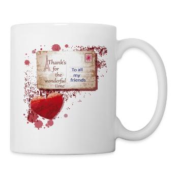 Pariser Postkarte Danke an Freunde - Tasse - Weiß - Rechts