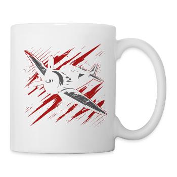 Propellerflugzeug Skizze - Tasse - Weiß - Rechts