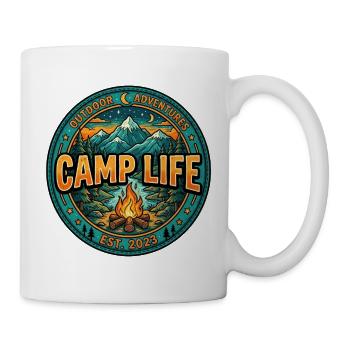 Lagerleben – Camping & Outdoor-Abenteuerdesign - Tasse - Weiß - Rechts