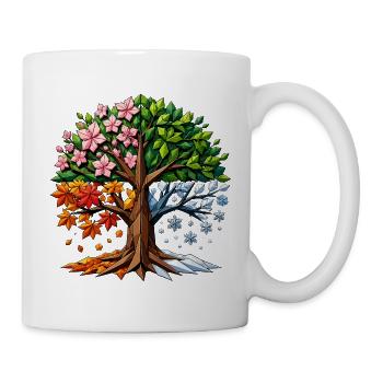 Polygone de l’arbre des quatre saisons - Mug blanc - blanc - Droite