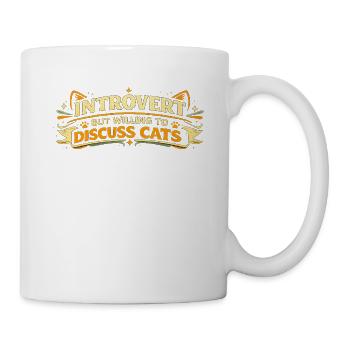 Introverti mais prêt à discuter des chats - Mug blanc - blanc - Droite