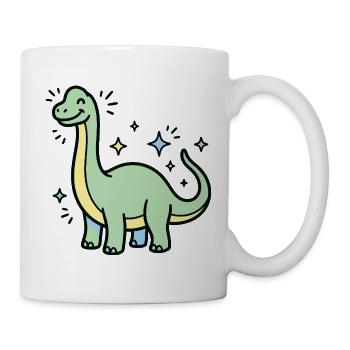 Traumhafter pastellfarbener Dinosaurier - Tasse - Weiß - Rechts