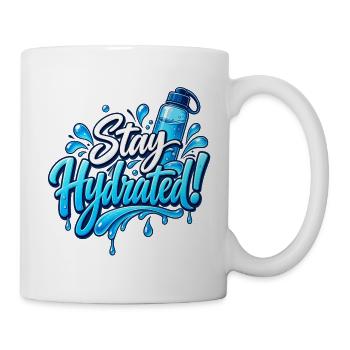 Stay Hydrated! – Wasser & Trinkmotivation - Tasse - Weiß - Rechts
