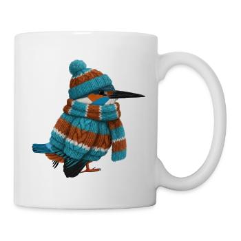 Eisvogel im Strickpullover Winter Weihnachten - Tasse - Weiß - Rechts