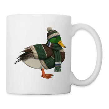 Ente im Strickpullover Winter Weihnachten - Tasse - Weiß - Rechts