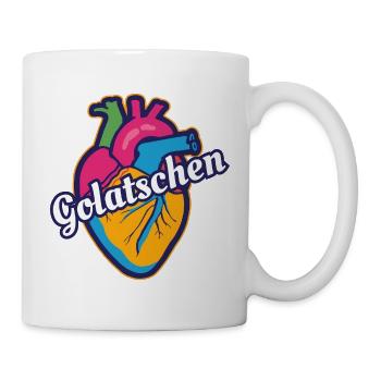 Buntes Herz Golatschen - Tasse - Weiß - Rechts