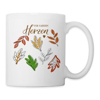 Herbstlaub - Tasse - Weiß - Rechts