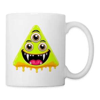Neon-Dreiäugiges Monsterdreieck - Tasse - Weiß - Rechts