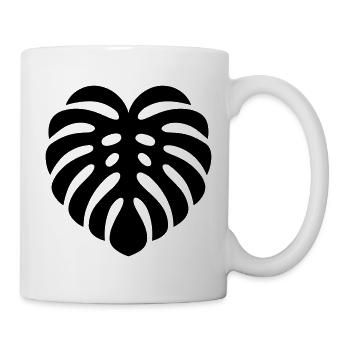 tropisches Blatt - Tasse - Weiß - Rechts