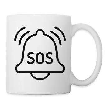 SOS-Notfallalarm-Glocken-Symbol - Tasse - Weiß - Rechts