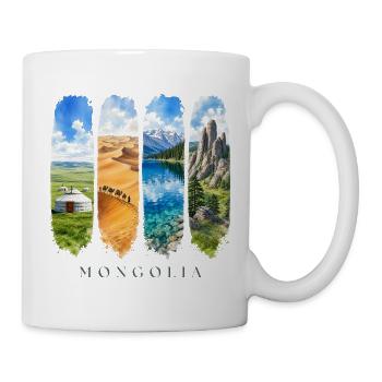 Mongolei Travel – Steppe & Nomaden Motiv - Tasse - Weiß - Rechts