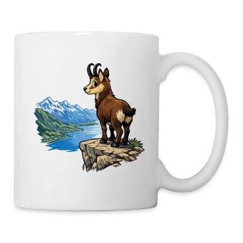 Alpengemsen auf Felsen - Tasse - Weiß - Rechts