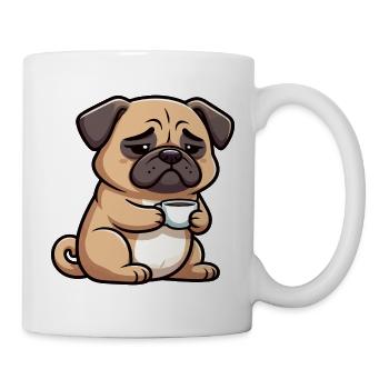 Mops Möpse Mopsbesitzer Mopsliebhaber Mopshalter - Tasse - Weiß - Rechts