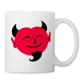 Happy Devil Icon (Farben änderbar) - Tasse - Weiß - Rechts