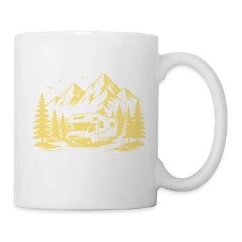 Der Weg Ist Das Ziel – Bergcamping - Tasse - Weiß - Rechts