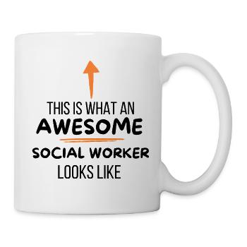 Sozialarbeiter-Geschenk für Sachbearbeiter Gemeinschaftsarbeiter - Tasse - Weiß - Rechts