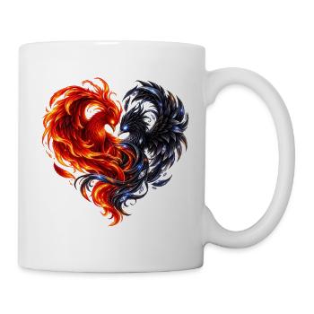 Flame & Diamond - Phönixherz - Tasse - Weiß - Rechts