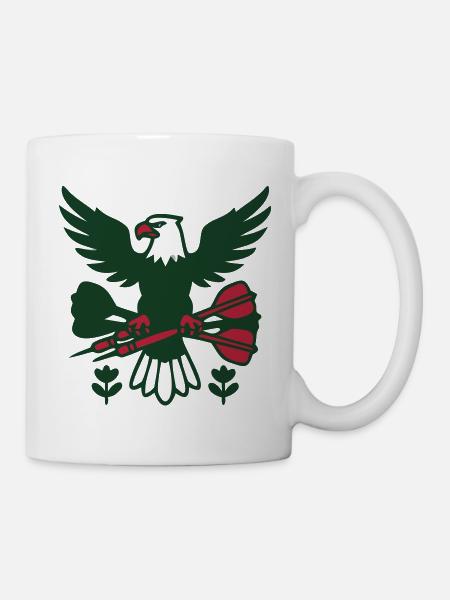 Adler Dartpfeile Logo - Tasse - Weiß