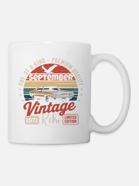 Jubiläum September 1971 Oldtimer - Tasse - Weiß
