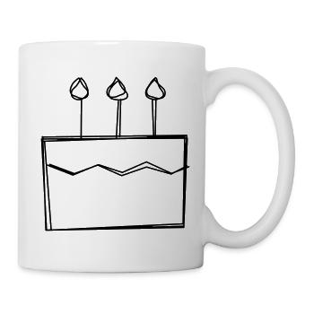 Geburtstagstorte handgezeichnet - Tasse - Weiß - Rechts