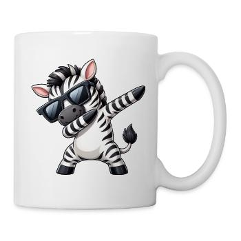 Zebra Dab Cool Sommer Cartoon - Tasse - Weiß - Rechts