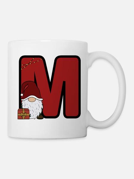 M Weihnachtsmann mit Geschenk - Tasse - Weiß