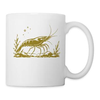 Goldene Garnele mit Botschaft - Tasse - Weiß - Rechts