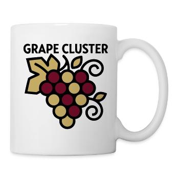 Weintrauben Reben Wappen Logo - Tasse - Weiß - Rechts