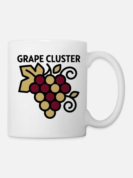 Weintrauben Reben Wappen Logo - Tasse - Weiß