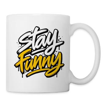 Bleib Lustig Brush Schriftzug - Tasse - Weiß - Rechts