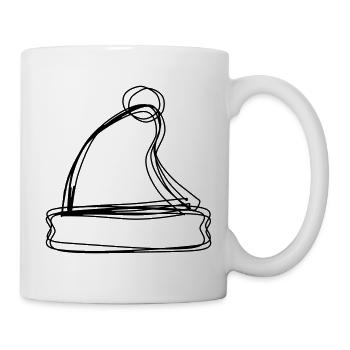 Weihnachtsmütze handgezeichnet - Tasse - Weiß - Rechts