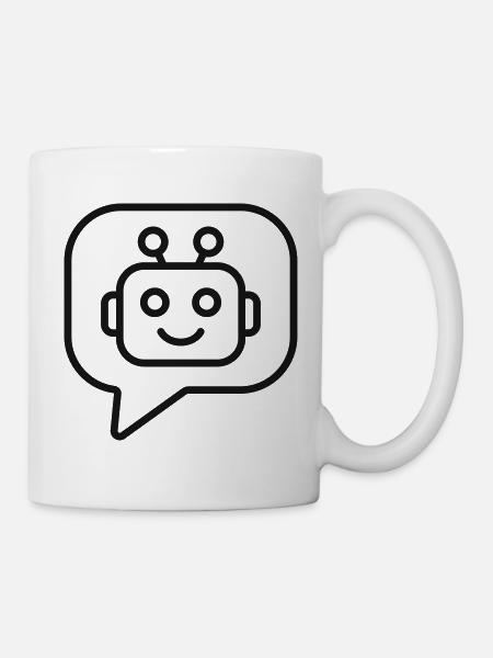 KI-Chatbot-Zeilen-Symbol - Tasse - Weiß