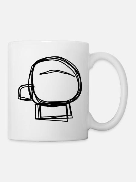 Boxhandschuh handgezeichnet - Tasse - Weiß