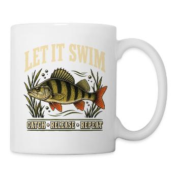 Barschangeln Catch and Release Shirt - Tasse - Weiß - Rechts