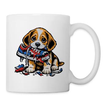 Beagle Zerstört Sneaker - Tasse - Weiß - Rechts