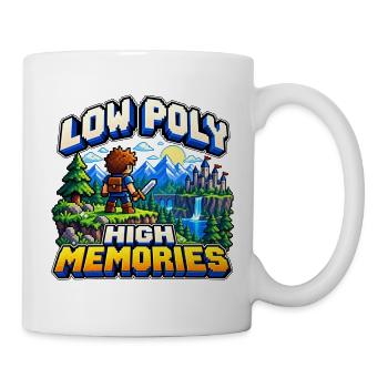 Low Poly – Hohe Erinnerungen - Tasse - Weiß - Rechts