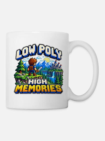 Low Poly – Hohe Erinnerungen - Tasse - Weiß