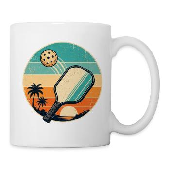 Retro Strand Paddel Sticker - Tasse - Weiß - Rechts