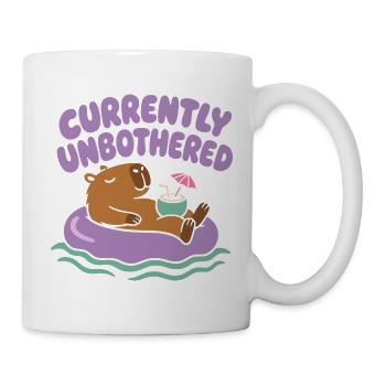 Currently Unbothered – Entspanntes Capybara - Tasse - Weiß - Rechts
