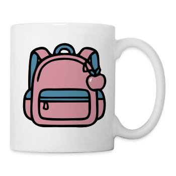 Schulranzen Rucksack Grafik - Tasse - Weiß - Rechts