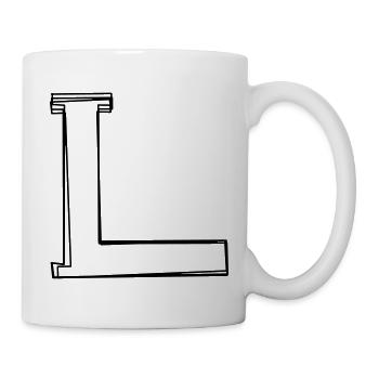 Buchstabe L handgezeichnet - Tasse - Weiß - Rechts