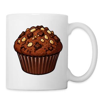 Schoko Muffin Mit Nussstückchen - Tasse - Weiß - Rechts