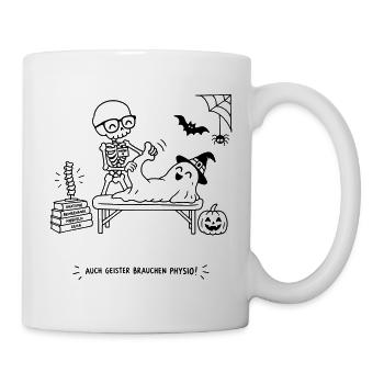 Geister Physio Skelett Physiotherapie Halloween - Tasse - Weiß - Rechts