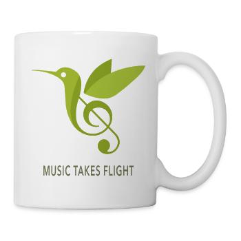 Music Takes Flight – Kolibri Musik Design - Tasse - Weiß - Rechts