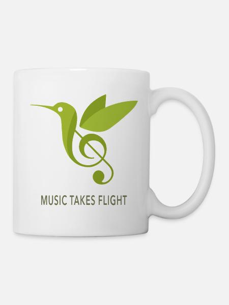 Music Takes Flight – Kolibri Musik Design - Tasse - Weiß