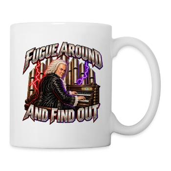 Lustiges Bach-Geschenk – Fuge herumlaufen und herausfinden - Tasse - Weiß - Rechts